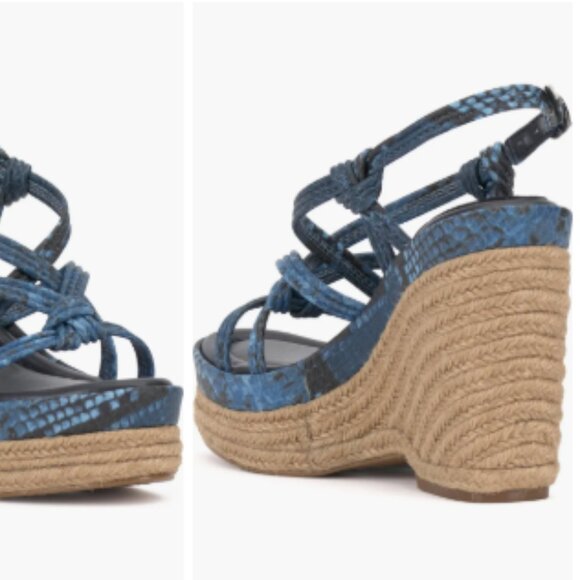 NEW VINCE CAMUTO Delyna Espadrille Wedge Sandals BLUE FOR WOMEN 123mn - Picture 11 of 12
